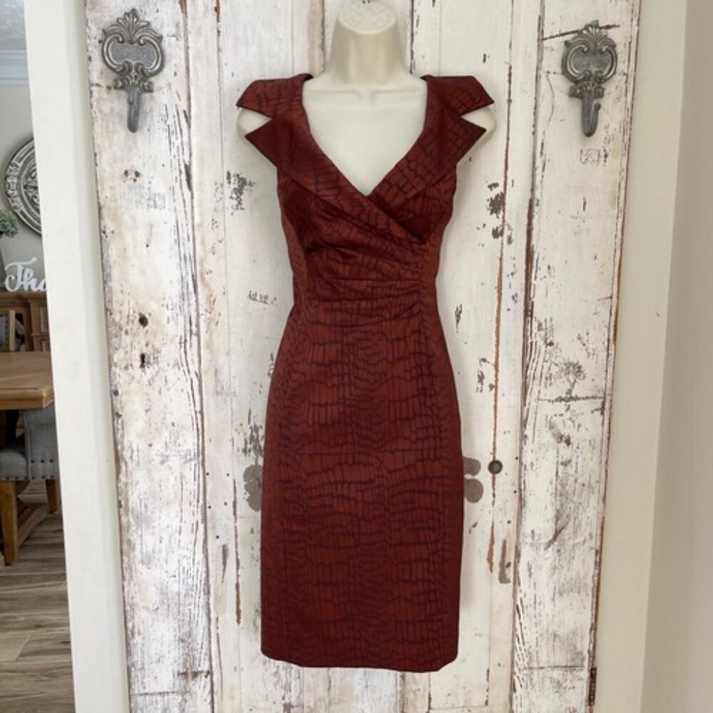 LAST CHANCE - Kay Unger Croc Print Cocktail Dress, 6